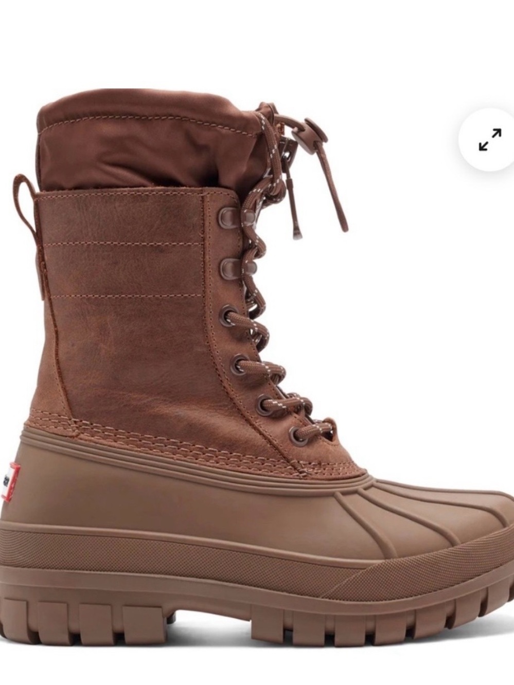 Hunter Brown Lace-Up Waterproof Winter Boot